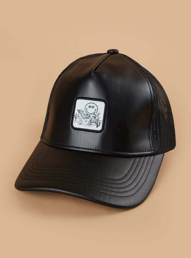 Smiley World Applique Design Baseball Cap