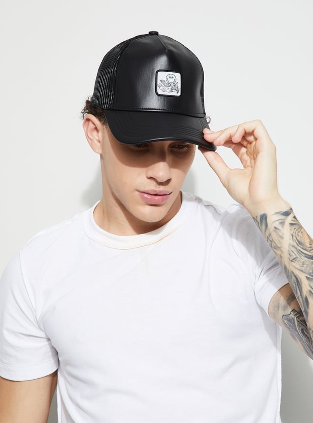 Smiley World Applique Design Baseball Cap
