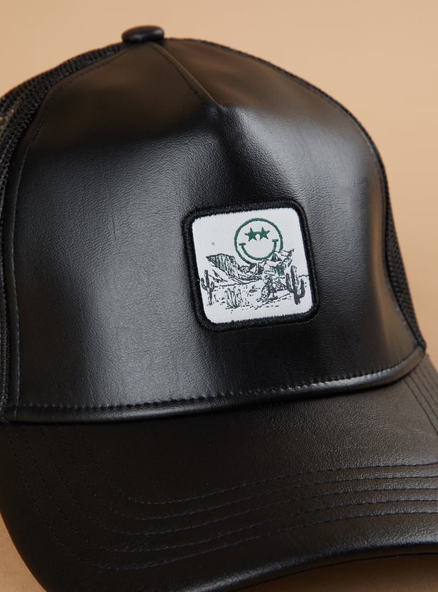 Smiley World Applique Design Baseball Cap