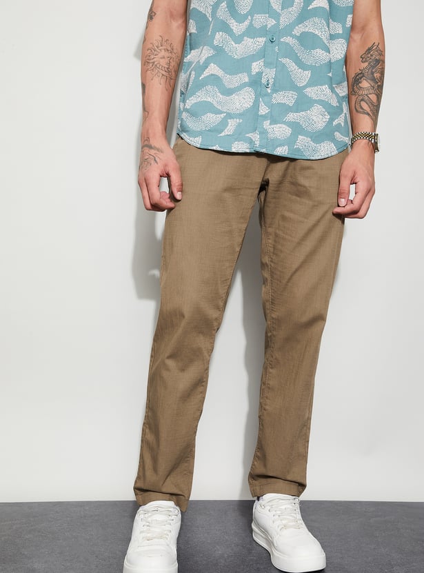 CODE UNWIND Solid Regular Fit Trousers
