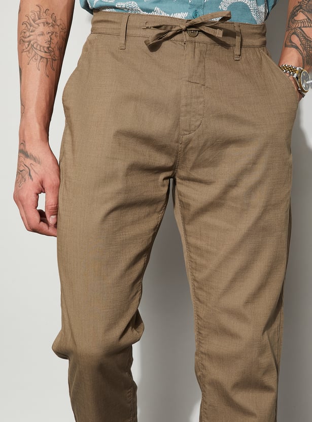 CODE UNWIND Solid Regular Fit Trousers