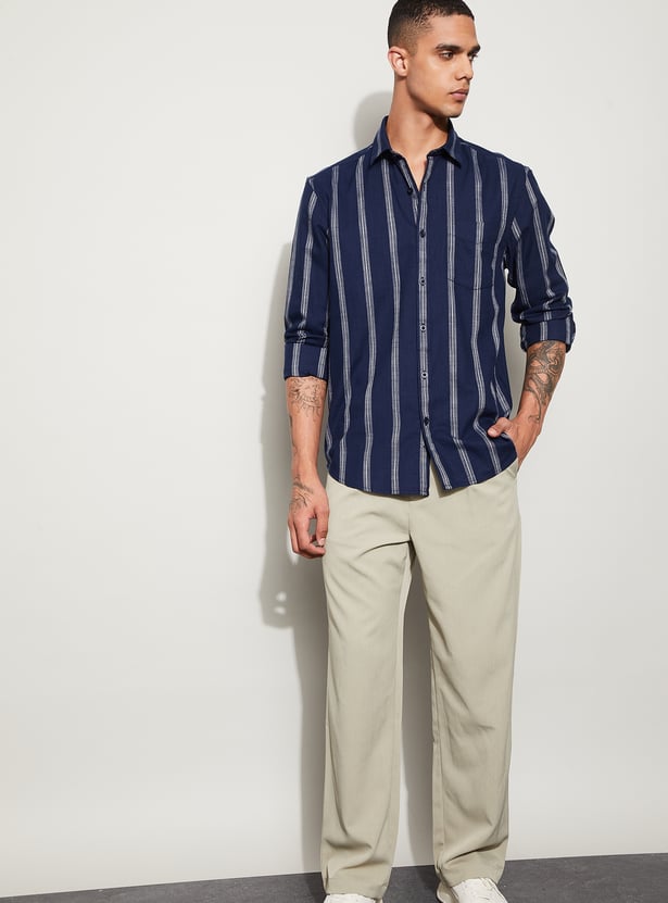 CODE Striped Regular Fit Shirt