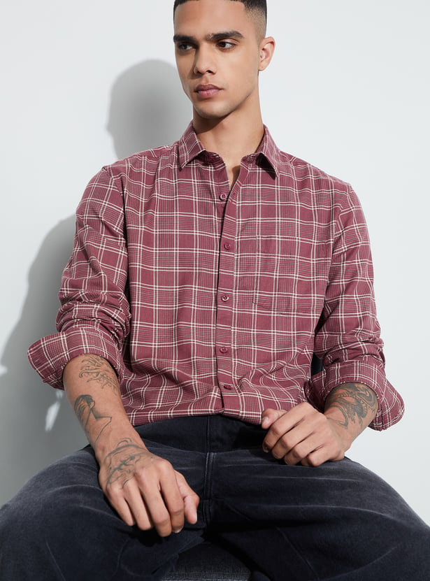 CODE Checked Slim Fit Shirt
