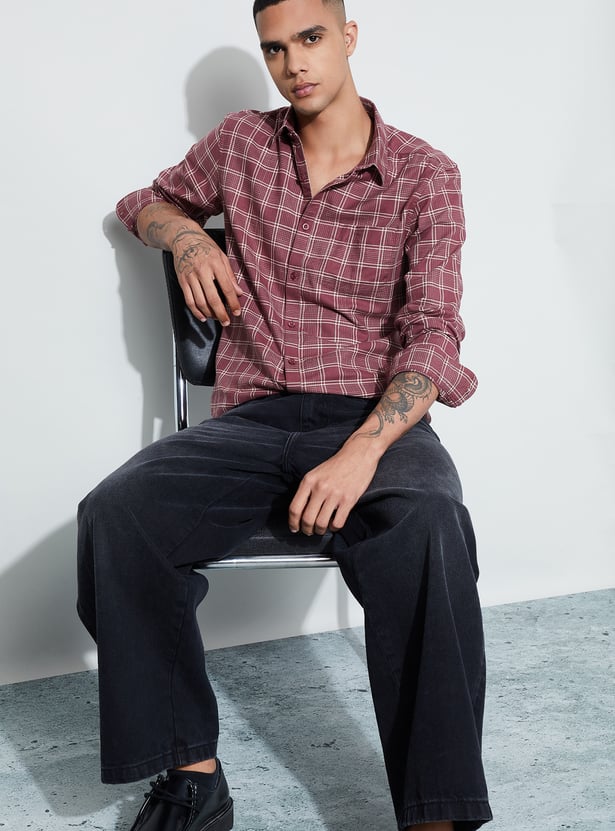 CODE Checked Slim Fit Shirt