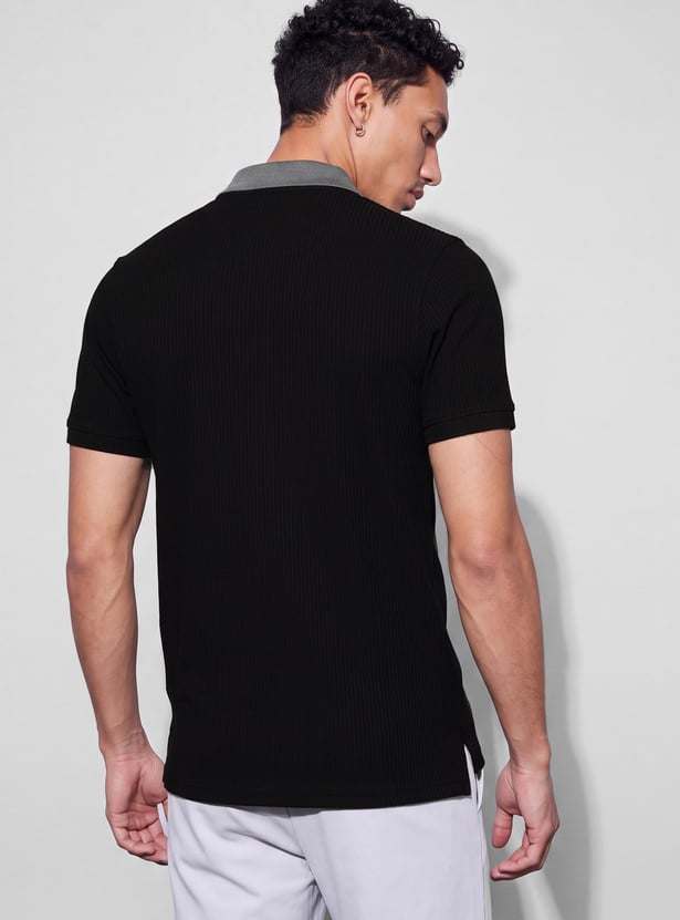 CODE Striped Polo T-shirt
