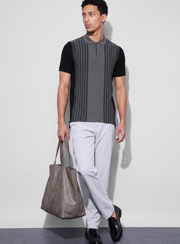 CODE Striped Polo T-shirt