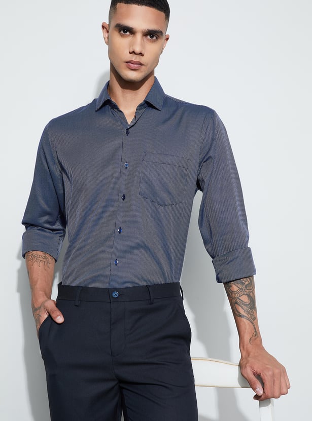 CODE Textured Regular Fit Formal Shirt