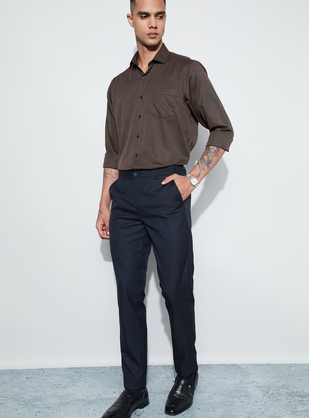 CODE Textured Regular Fit Formal Shirt