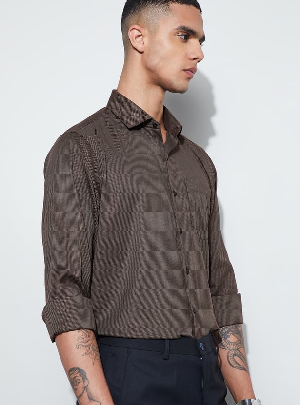 CODE Textured Regular Fit Formal Shirt