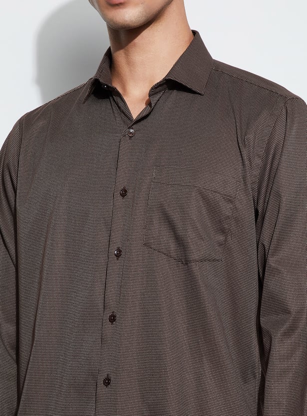CODE Textured Regular Fit Formal Shirt