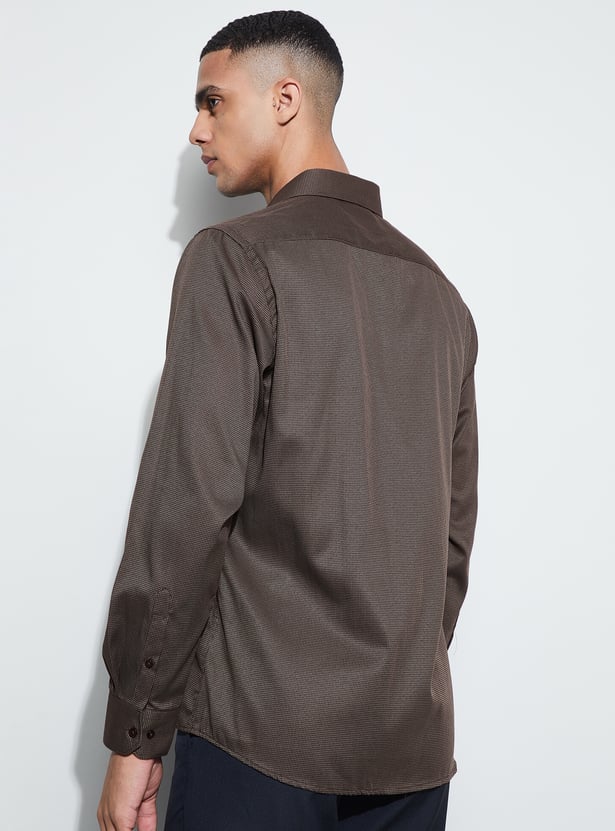 CODE Textured Regular Fit Formal Shirt