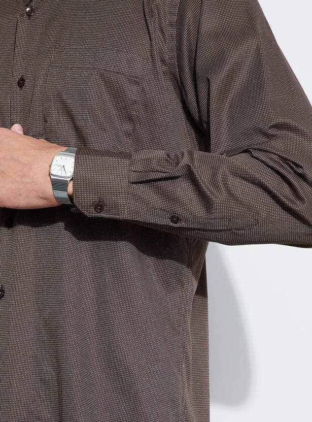 CODE Textured Regular Fit Formal Shirt