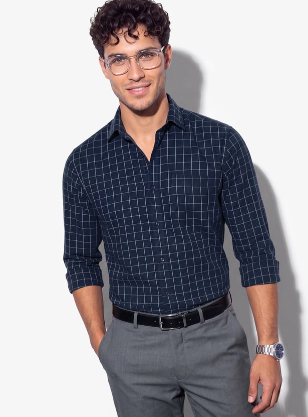 CODE Checked Regular Fit Formal Shirt