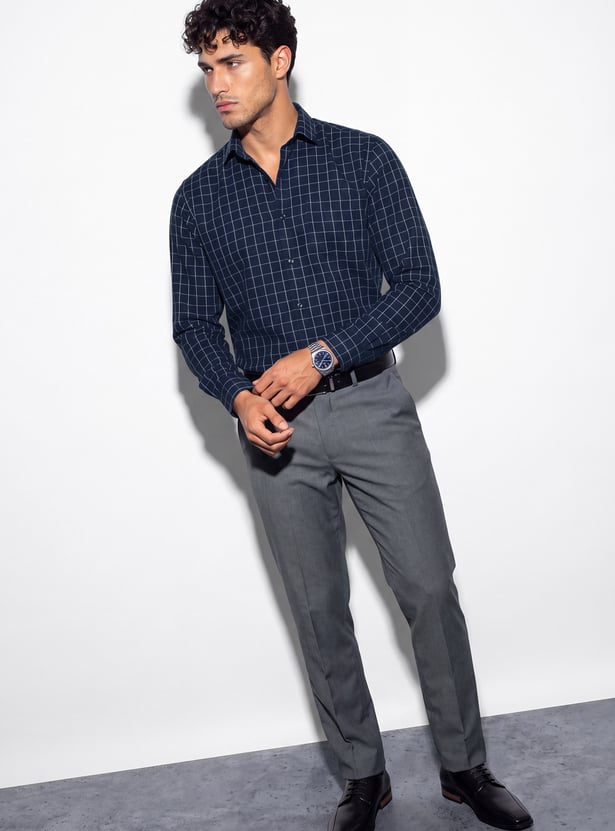 CODE Checked Regular Fit Formal Shirt