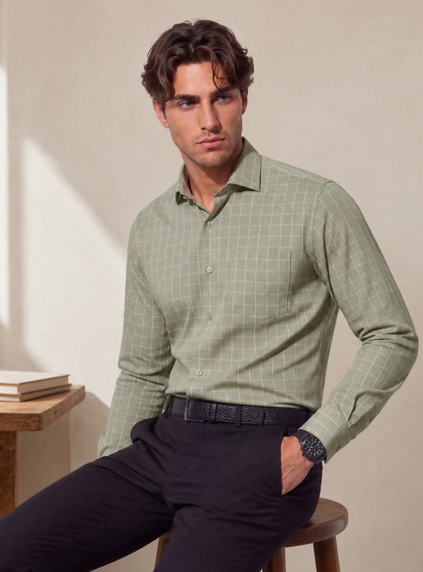CODE Checked Regular Fit Formal Shirt