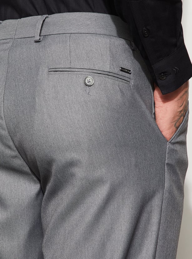 CODE Solid Regular Formal Trousers