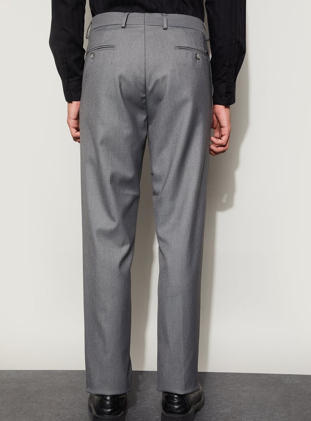 CODE Solid Regular Formal Trousers