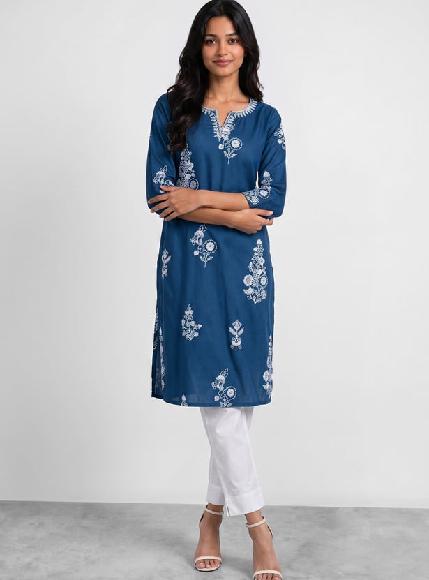 MELANGE Embroidered Straight Kurta