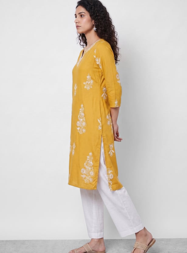MELANGE Embroidered Straight Kurta