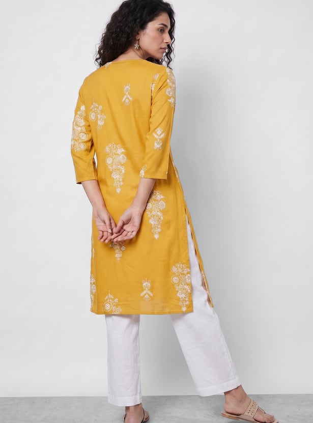 MELANGE Embroidered Straight Kurta