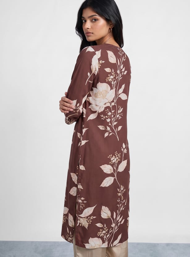 MELANGE Floral Print Straight Kurta