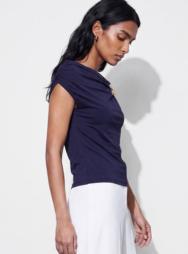 CODE Asymmetric Neck Top