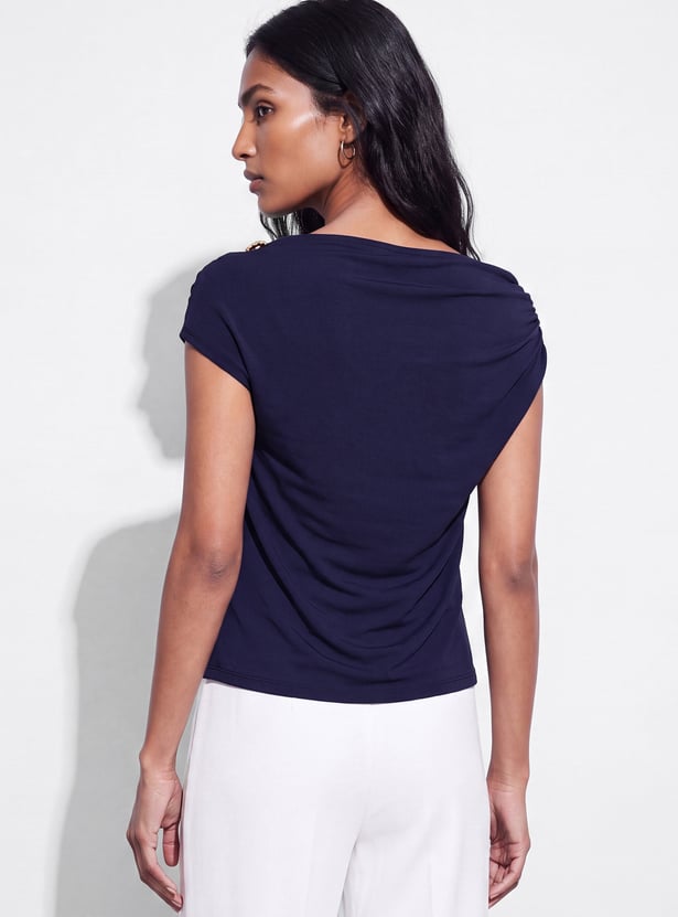 CODE Asymmetric Neck Top