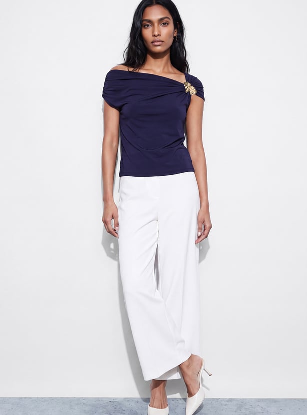 CODE Asymmetric Neck Top