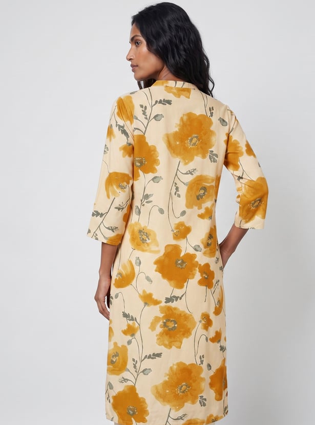 MELANGE Floral Print Straight Kurta