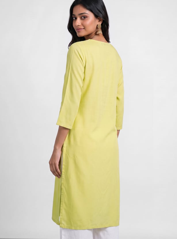 MELANGE Embroidered Straight Kurta