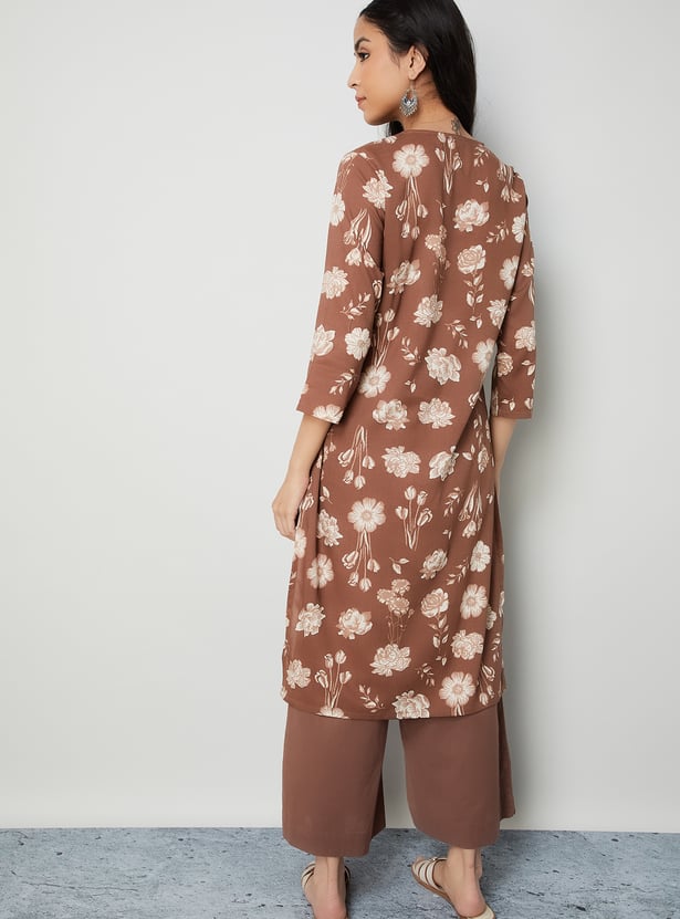 MELANGE Floral Print Straight Kurta