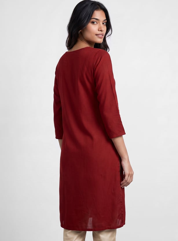 MELANGE Embroidered Straight Kurta