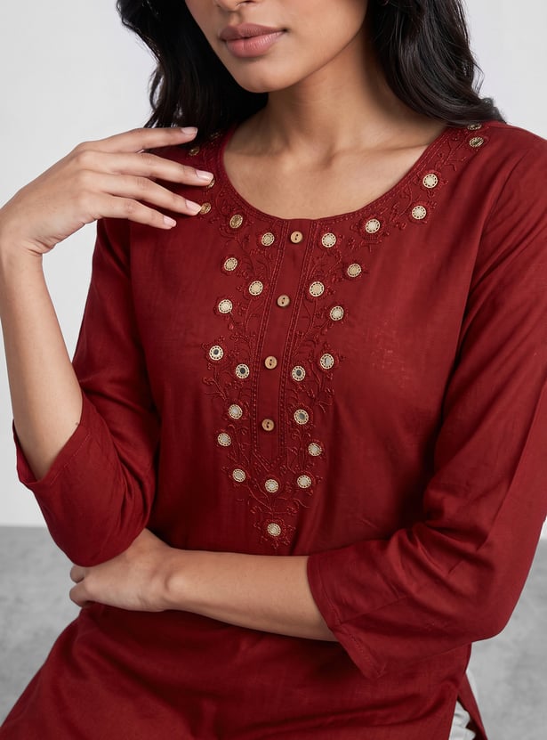 MELANGE Embroidered Straight Kurta