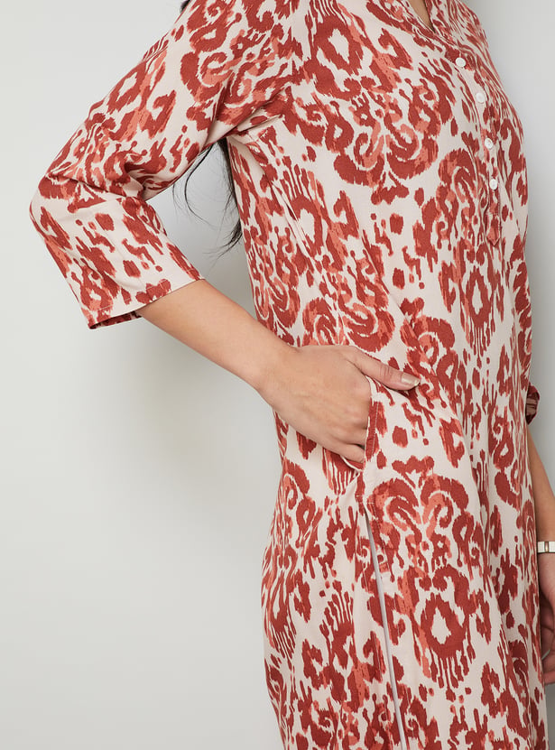 MELANGE Ikat Motif Straight Kurta