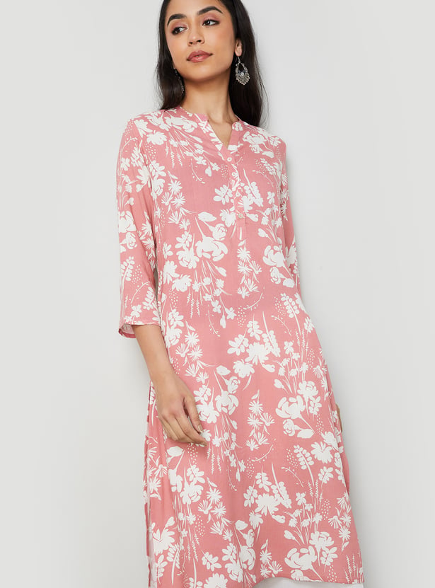 MELANGE Floral Print Straight Kurta