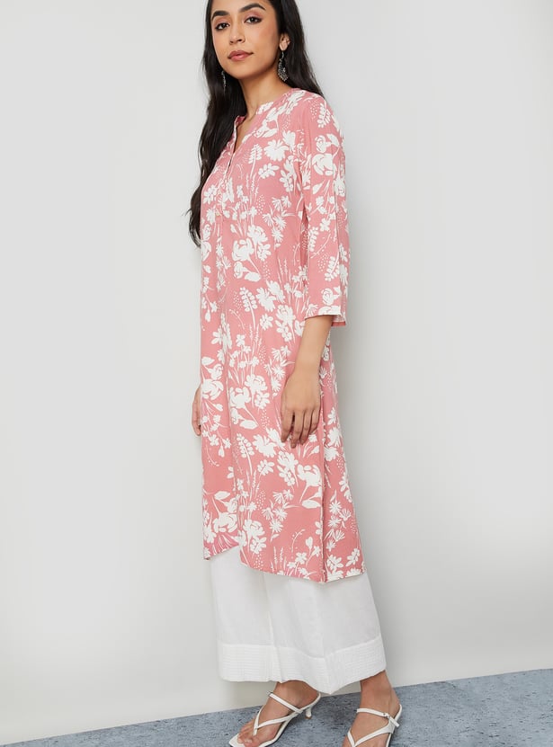 MELANGE Floral Print Straight Kurta