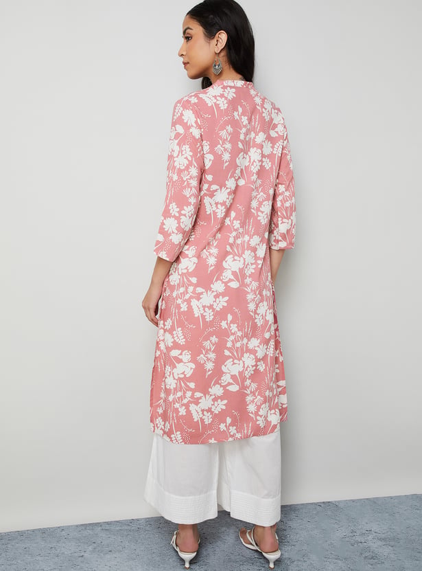 MELANGE Floral Print Straight Kurta