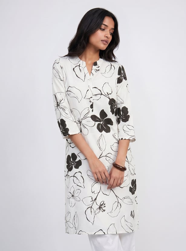 MELANGE Floral Print Straight Kurta