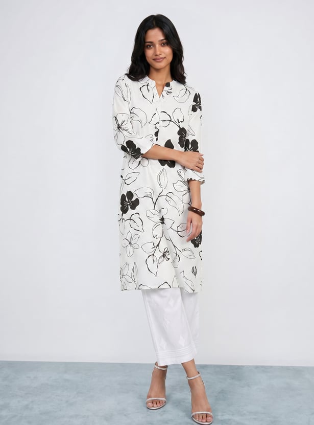 MELANGE Floral Print Straight Kurta