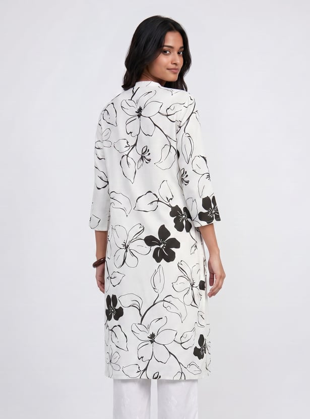MELANGE Floral Print Straight Kurta