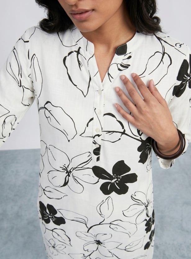 MELANGE Floral Print Straight Kurta