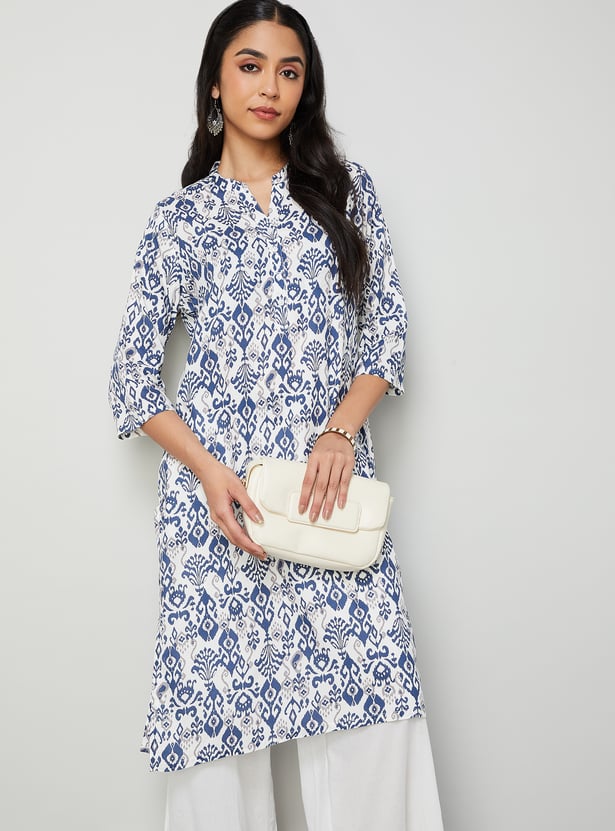 MELANGE Ikat Print Straight Kurta