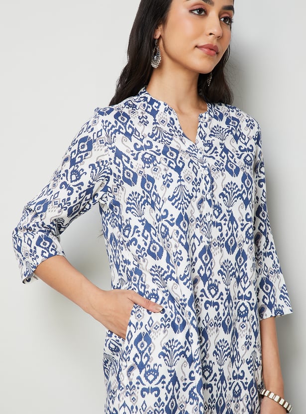 MELANGE Ikat Print Straight Kurta
