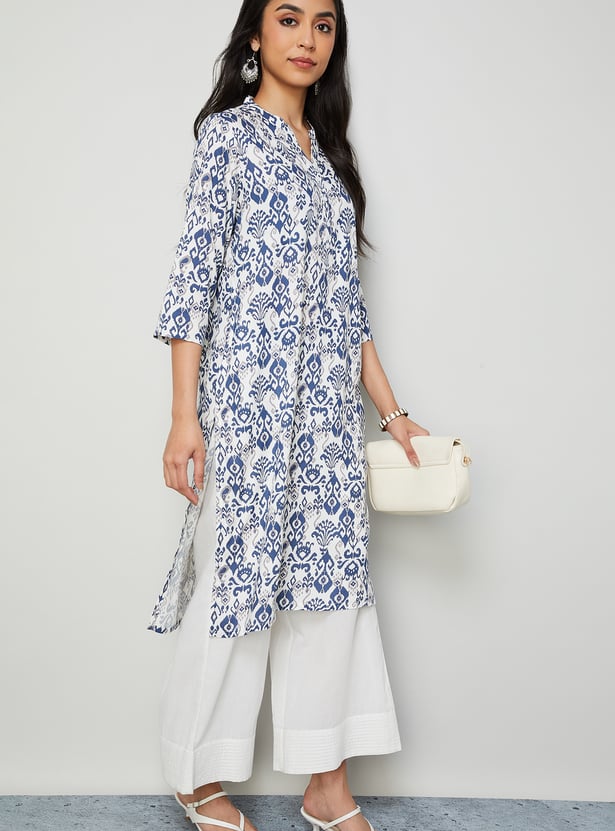 MELANGE Ikat Print Straight Kurta