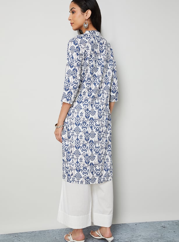 MELANGE Ikat Print Straight Kurta