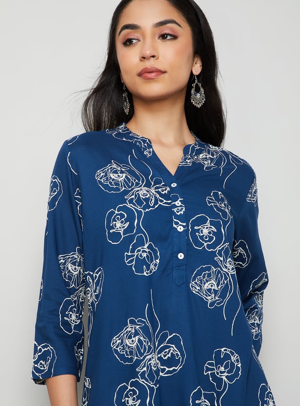 MELANGE Floral Print Straight Kurta