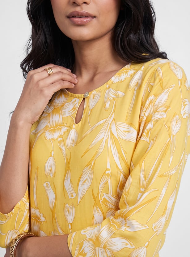 MELANGE Floral Print Straight Kurti