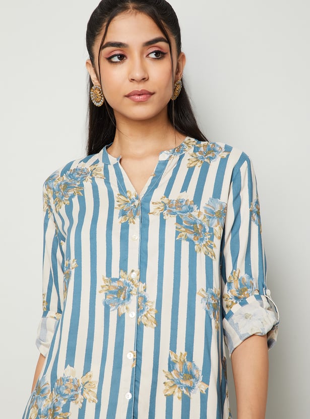 MELANGE Striped Straight Kurti