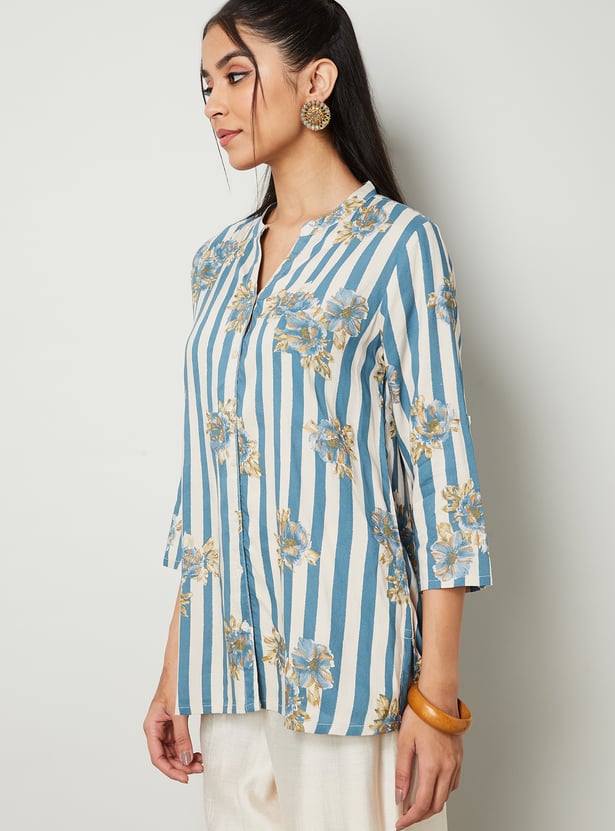 MELANGE Striped Straight Kurti