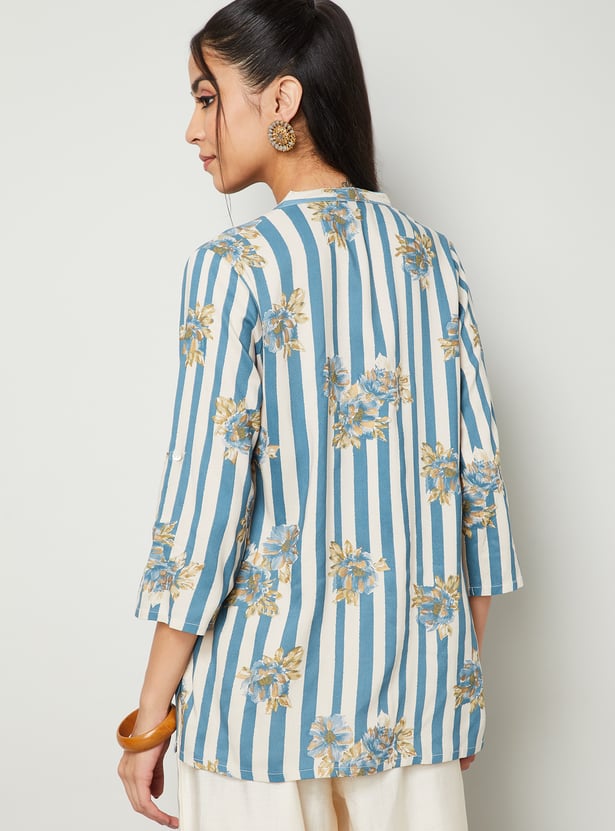 MELANGE Striped Straight Kurti